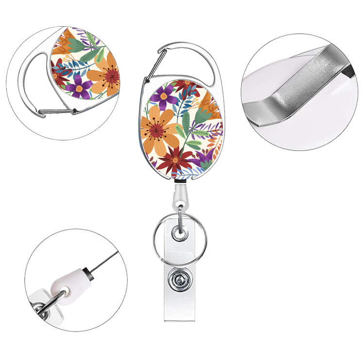 Wholesale Badge Reels ABS Butterfly Card Holder Retractable Keychain